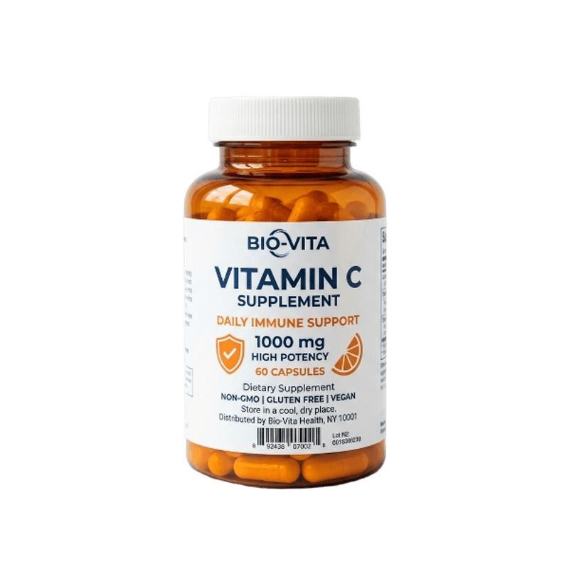 Bio-Vita Vitamine C 1000mg Haute Puissance Immunité & Éclat Quotidien