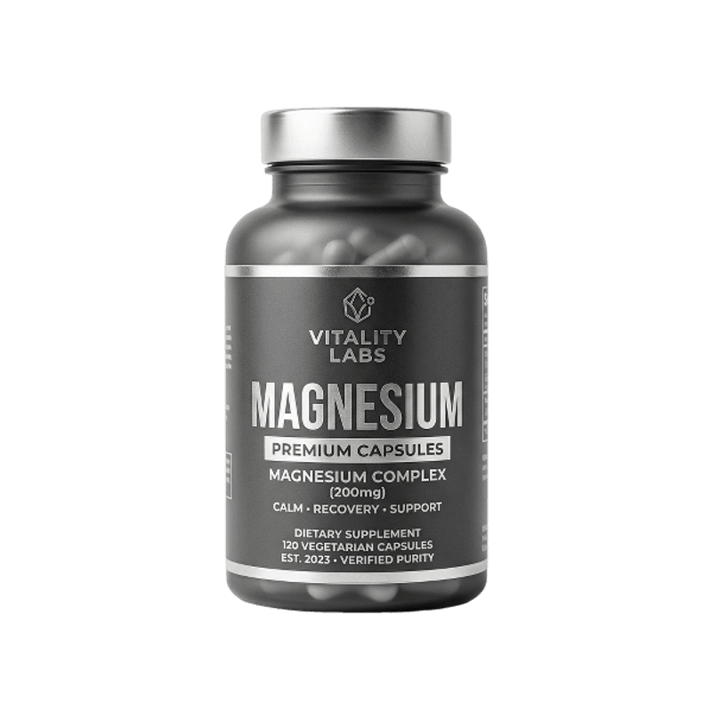Vitality Labs Complexe Magnésium 200mg Sommeil, Muscles & Sérénité